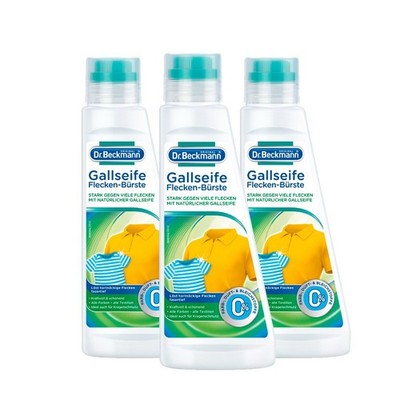3 x Dr Beckmann Gallseife Flecken-Bürste je 250ml 3-fach Aktiv gegen Flecken