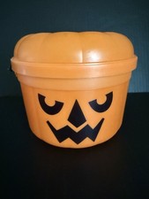 Vintage 1986 McDonalds McGoblin Boo Bucket  Lid Halloween Pumpkin Happy Meal