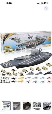 33 Inch USS Enterprise aircraft carrier with Soldiers, Jets, Military Vehicles 