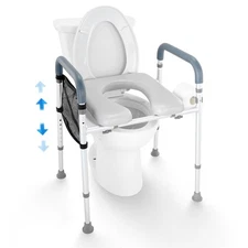 Uimoso Raised Toilet Seat 19.3"-25.2" 350 lbs Universal Toilet Riser for Elderly