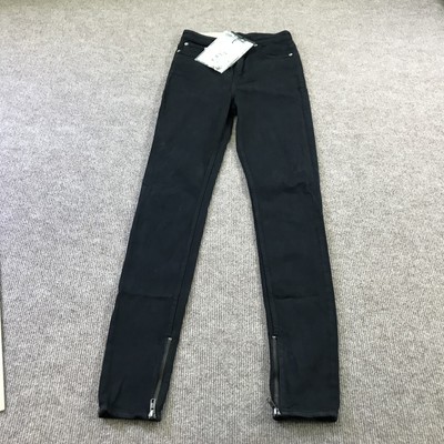 BLK DNM Jeans Womens 25 Black Skinny Zip Ankle Stretch Pants Distressed REG