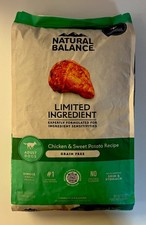 Natural Balance Chicken Sweet Potato 12lb Limited Ingredient Dog Food exp 1/27