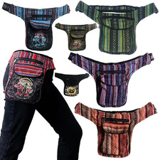 Boho Hippie Bum Bag Fanny Pack Festival Waist Belt Cotton Travel Pouch Unisex