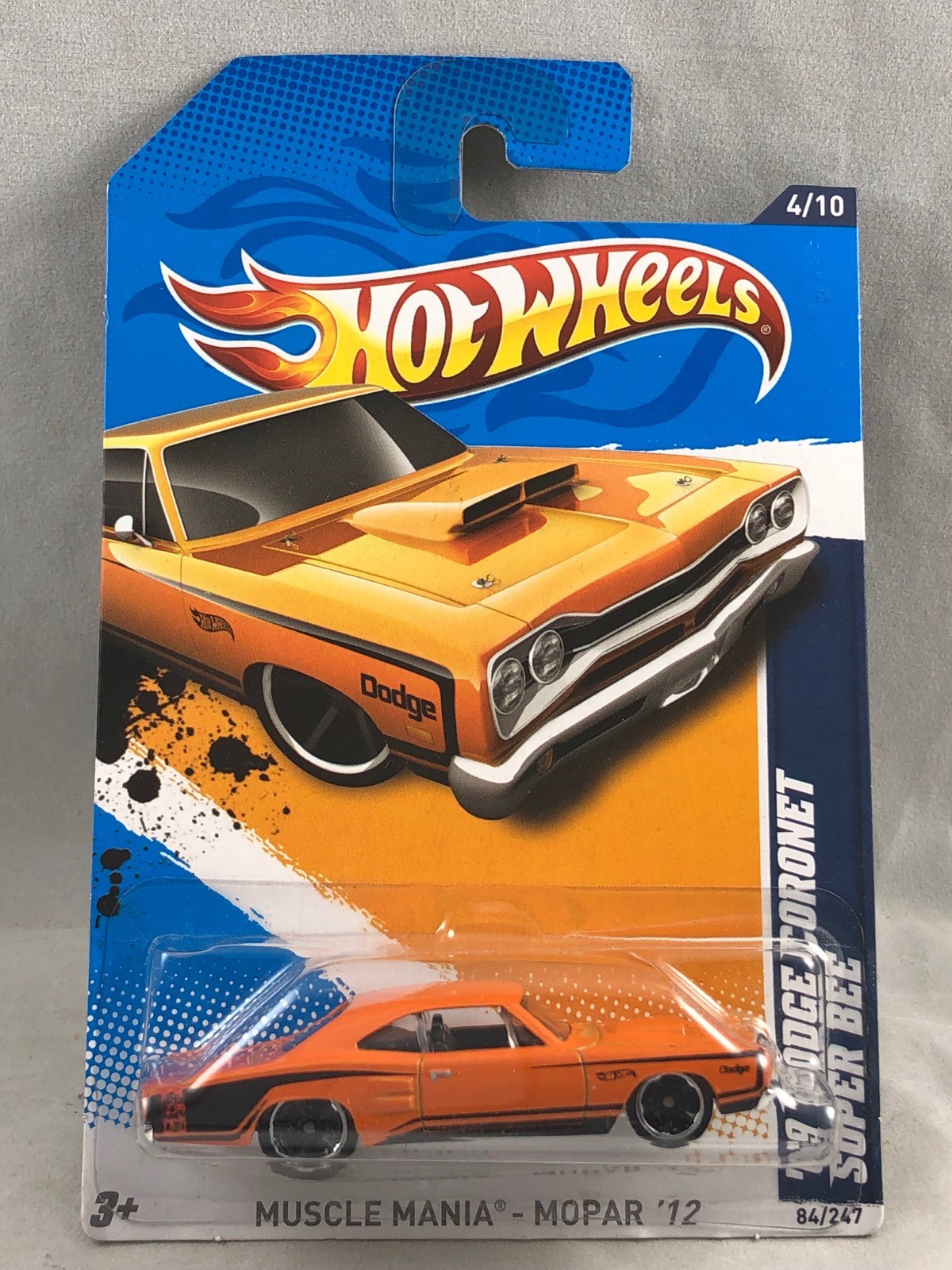 Hot Wheels 2012 '69 Dodge Coronet Super Bee Orange Muscle Mania 4/10 84/247