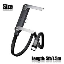Fast Charging 240W Invisible Stand Cable 5ft 2-in-1 Right-Angle f Mobile Devices