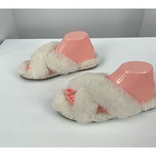 Patricia Green Women's Cream Mt. Hood Crisscross Shearling Slipper Shoes Size 8