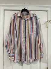Alex Cannon Men's Large Multicolor Striped Long Sleeve Button Down Shirt