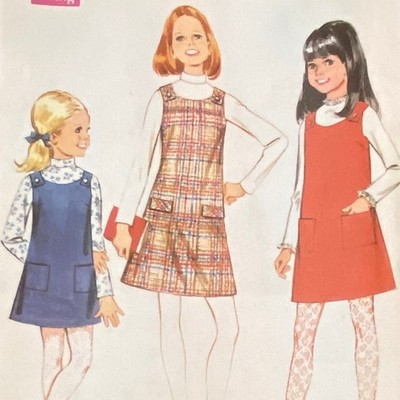 Vtg McCalls 9395 Blouse Jumper Pattern 12 Girl 1968 Variation Pocket Collar 