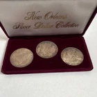 Morgan Silver Dollar Set New Orleans 1883-1885 $1 Uncirculated in Display Case