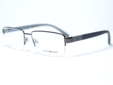 NEW Emporio Armani EA1051 3003 Mens Gunmetal Half Rim Eyeglasses Frames 55/18