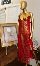 Vintage Midnite Romance Red Lace Nightgown - Size L