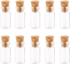 10Pcs/1Ml Empty Sample Glass Bottles Jars Vials Case Container with Cork Stopper