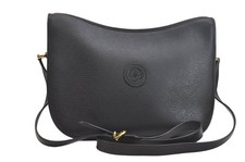 Authentic GUCCI Vintage Shoulder Cross body Bag Leather Black AA417