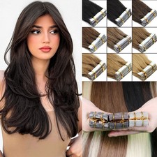 Tape in Human Hair Extensions Tape on Invisible Seamless Skin Weft Real Hair 20p