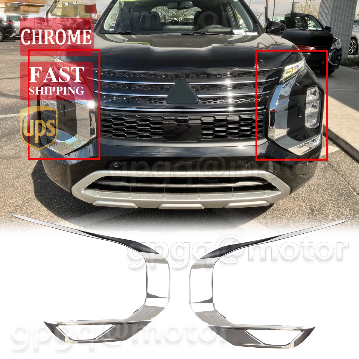 For Mitsubishi Outlander 2022-2024 Front Bumper Molding Strips Trim  Accessories | eBay
