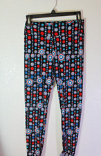 Lularoe Leggings One Size Patriotic Captain America Print Preowned Great Shape