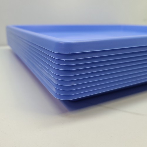 Multi Purpose Plastic Serving Tray 16.5" x 14.75"x 1" Stackable Nesting Blue x50 - Picture 6 of 6