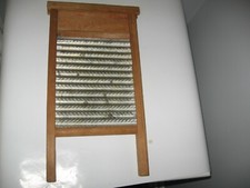 vintage small tin and wood washboard bathroom laundry room decor
