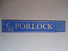 Leather BOOKMARK PORLOCK Somerset Village STAG Blue Unused `