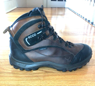 ECCO Yak Men Size 9 EU43 Brown Leather Gore-tex Waterproof Hiking Boots - FLAW