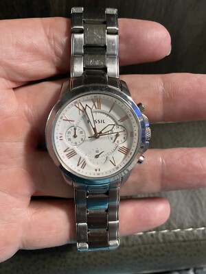 Fossil BQ2180 Womens Silver Stainless Steel Analog Dial Quartz Wrist Watch