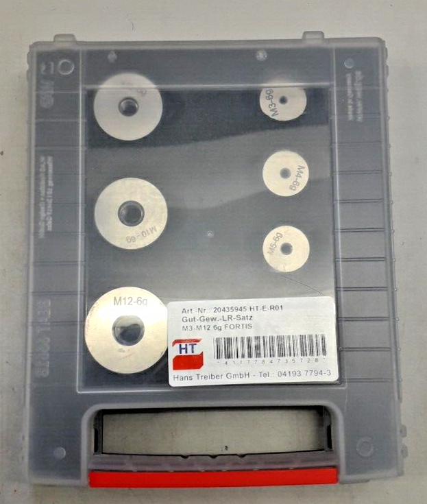 Gewinde-Gutlehrring-Set M3-M12 6g FORTIS
