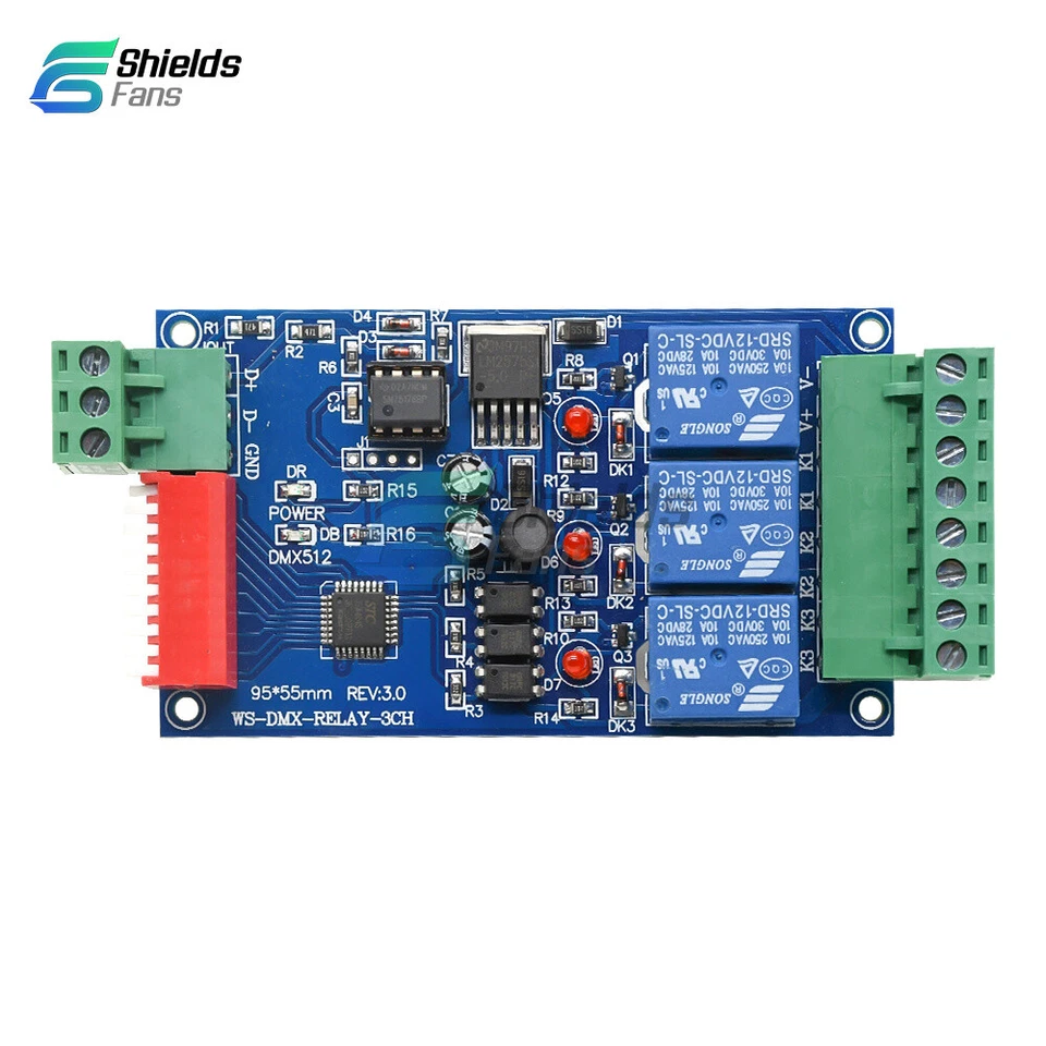 3 CH 5A 12V DMX512 Controller Relay Switch Kit DIY Converter Dimmer Relay Encode - Image 3 of 4