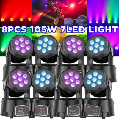 U'King 7 LED Moving Head Light RGBW DMX Beam Stage Light DJ Disco Party Light