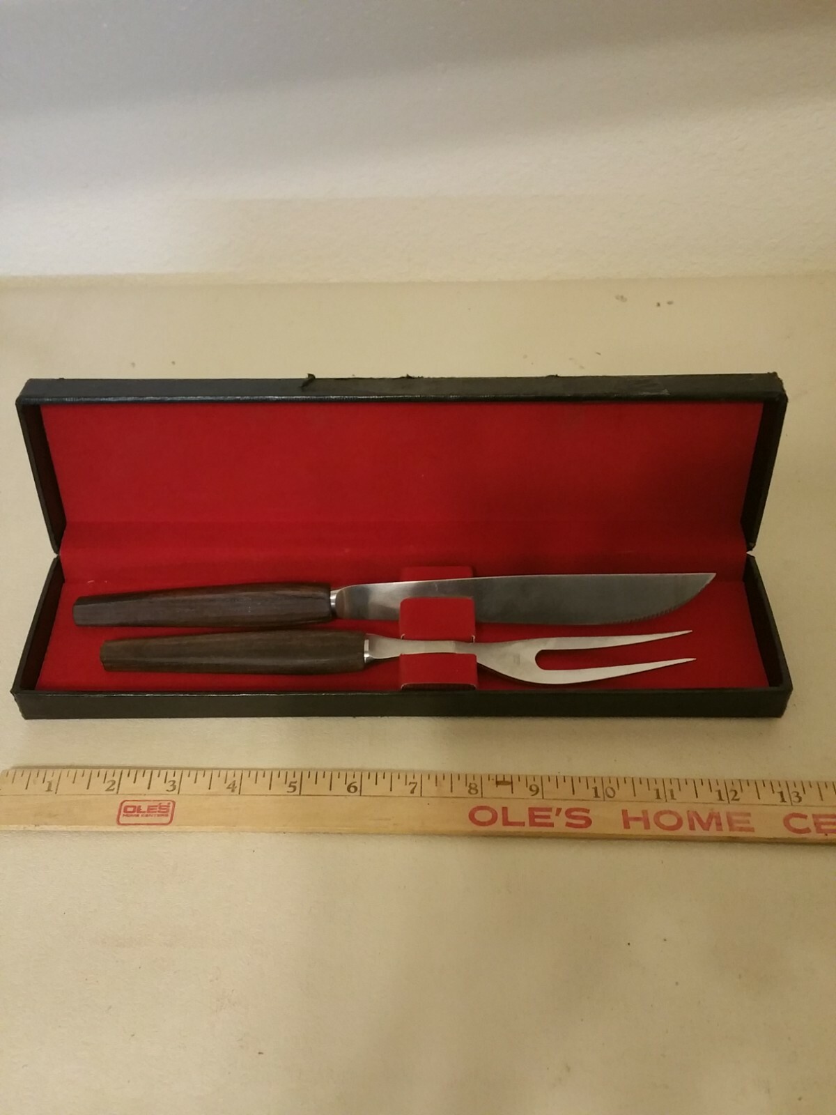 German made Carving Knife Set Hoffritz Stainless Steel with storage Box