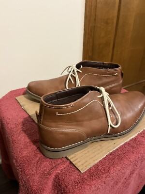 Men\'s Brown Comfort Foam Lace-Up Chukka Boots Faux Leather Sz9.5 Thomas & Vine Mens Mitchell Lace-up Moc Toe Ankle Boot  main image 2