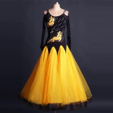 Latin Ballroom Dance Dress Modern Salsa Waltz Standard Long Dress F190 2 Colors