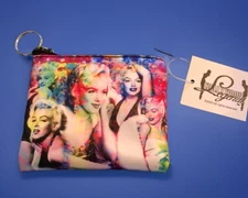 NWT Marilyn Monroe Small Purse Credit Card ID Holder Key Ring Zipper Pocket Size