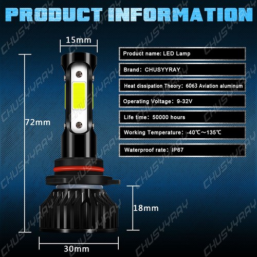For GMC Yukon SLT 2000-2005 2006 Combo 6x Front LED Headlights 880 Fog Bulbs Kit - Picture 7 of 12