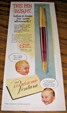1953 Print Ad Eversharp Ventura Fountain Pen That Burps Fifth Ave,NY
