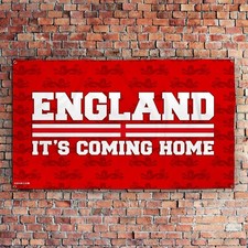 England Lion Pattern - 5 X 3 Banner - Football Celebration