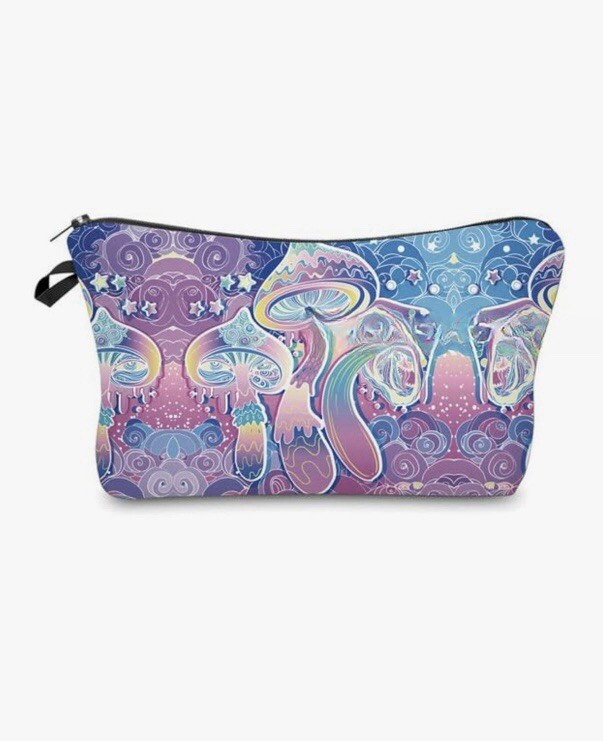 Zipper Makeup Or Travel Bag. Fun Mushroom Design