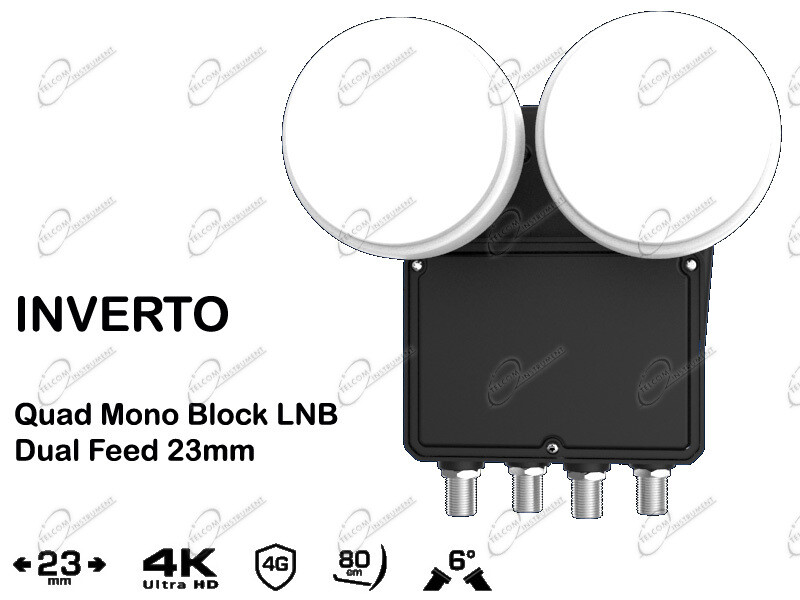 Inverto Dual Feed 4 Uscite Illuminatore LNB per parabola Astra Hotbird 4K Diseqc
