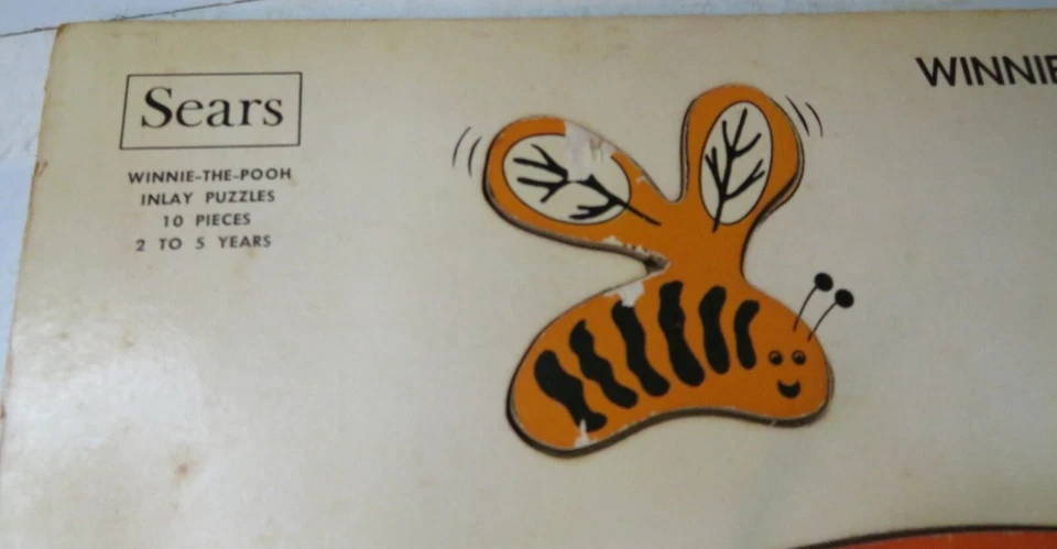Rompecabezas de madera Sears vintage Disney Winnie the Pooh 10 piezas 1965 madera usado 2-5 años Foto 3 de 4