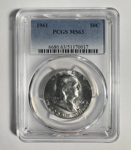 1961 Franklin Half Dollar 90% Silver PCGS MS 63