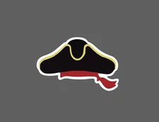 Pirate Hat Sticker Waterproof Pirates Sail Sailor Nautical Gift NEW