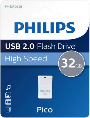 Philips USB Stick 32GB Speicherstick Pico Mini weiß