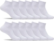 Mens 3 Pairs White Cushioned Cotton Athletic Socks Ankle Low Cut Size 9-11 10-13