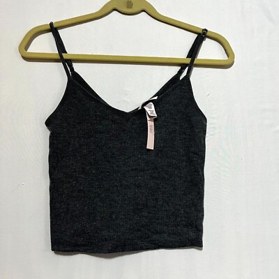 Victoria's Secret Tank Top Women's XS Gray V-Neck Adjustable Straps Pullover
