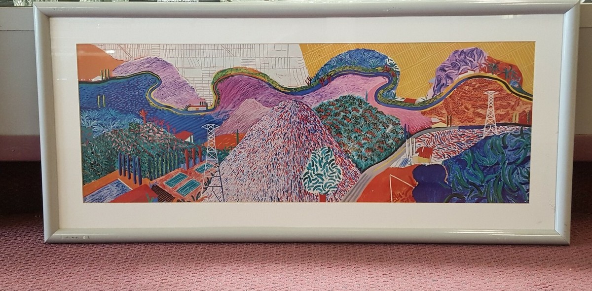 VINTAGE DAVID HOCKNEY PRINT MULHOLLAND DRIVE: The Road To