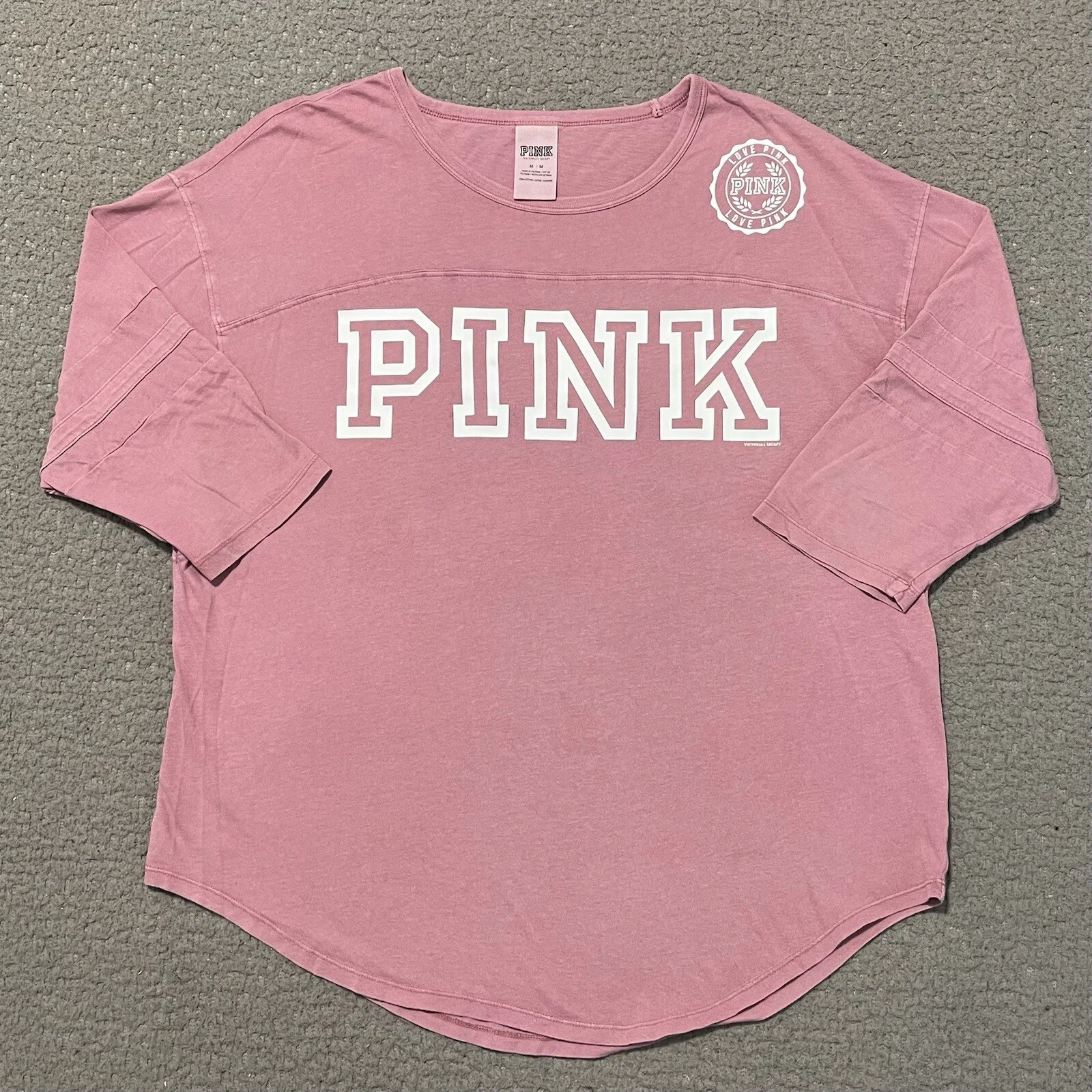 victoria-secret-vs spellout love logo raglan sleeve pullover shirt