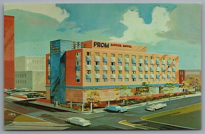 Kansas City Missouri Prom Motor Hotel Artist Rendering c1959 Postcard