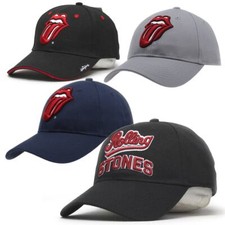 NWT Rolling Stones Rock n Roll Ball cap Classic Tongue Black Navy Gray Team Logo