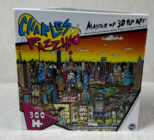 Charles Fazzino Puzzle As Dusk Falls Over NYC Pop Art -New, Sealed in Box 300 pc