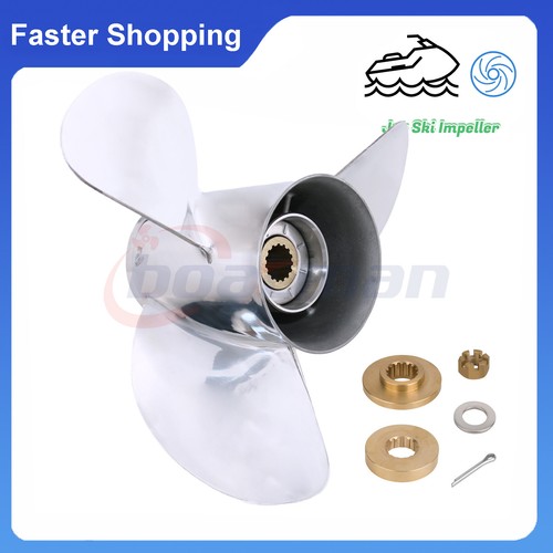 Outboard Propeller 13 7/8x15 For Yamaha 50-115HP Stainless Prop + Hardware kits - 第 1/10 張圖片