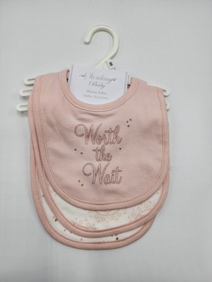 Sterling Baby Girl Boy 100% Cotton Multicolor Bibs Set of 3 NWT